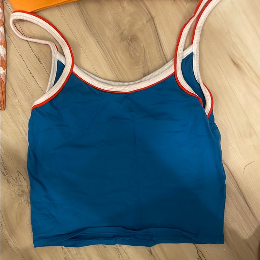 Cropped Orange and Blue Tank Tops and Altard State Halter Thin Sweater  Size M - Picture 3 of 7